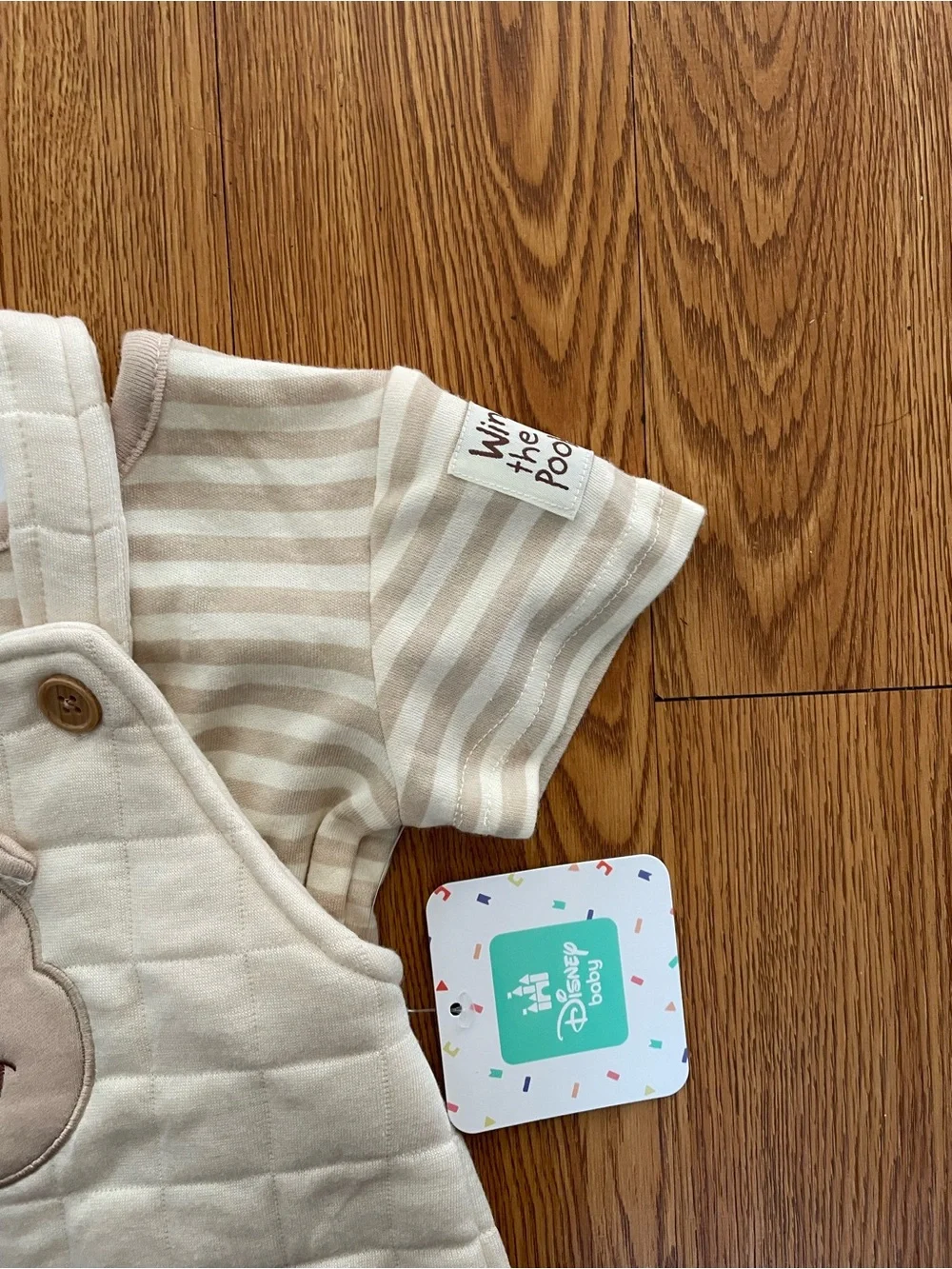 Disney Cream Quilted Winnie the Pooh Overall Romper